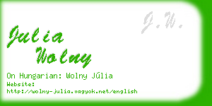 julia wolny business card